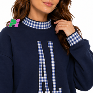 เสื้อสเวตเชิ้ตคอเต่า Alabama ลายตารางพร้อมตัวอักษรและลายริบบิ้น ปักลาย AL แบบกำหนดเอง เสื้อสเวตเชิ้ตคอเต่าสำหรับฤดูหนาว - Product Image 6