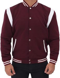 Veste de baseball en laine de luxe pour homme avec manches en cuir véritable, patchs personnalisés et broderies de la marque - Product Image 1