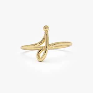 Nuevo Anillo de Plata de Ley 925 con Diseño de Alfabeto y Baño de Oro de 14k para Mujer, Venta al Por Mayor, Joyería Fina Hecha a Mano - Product Image 1