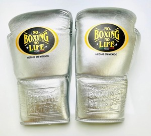 No Boxing No Life Guantes de Boxeo de Cuero Genuino Plateados con Cierre de Cordones, Guantes de Boxeo Mexicanos para Adultos con Dedos Completos para Entrenamiento - Product Image 4