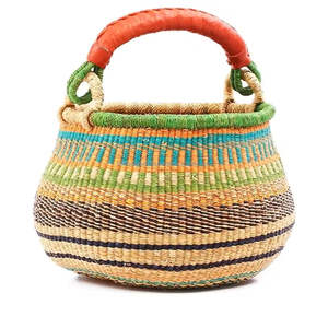 Panier Bolga en jonc de mer écologique Organisateur de stockage de paille fait à la main Fournisseur léger Vietnam - Product Image 6