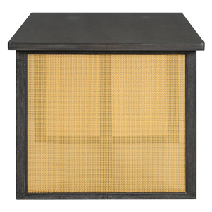 Bureau d'ordinateur rectangulaire noir, table d'écriture rustique en bois grainé pour le bureau à domicile ou l'étude - Product Image 3