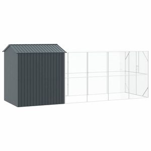 กรงนกเหล็กชุบสังกะสีสีแอนทราไซต์ 621 x 208 x 247 ซม. อุปกรณ์สำหรับนก - Product Image 5