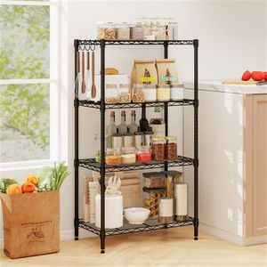 4 Tier Heavy Duty Metal Wire Shelving 600 Lbs Load Capacity with Anti-toppling Kits for Garage <b>Kitchen</b> <b>Storage</b> Shelves & <b>Units</b> - Product Image 5