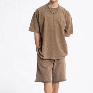 Conjunto de Verano Personalizado para Hombre, Talla Grande, Conjunto de 2 Piezas con Franja Lateral, Impresión de Logotipo Personalizado, 100% Algodón Pesado - Product Image 3