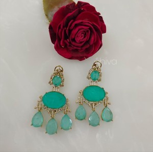 Pendientes Colgantes de Cuarzo Chapados en Oro Vintage con Diseño de Cristal Brillante en Forma de Lágrima de Diamante, Joyería de Boda para Mujer - Product Image 2