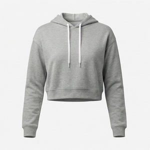 Hauts à capuche courts pour femmes, tie-dye, 100 % coton respirant, impression personnalisée en relief, vêtements de sport et d'entraînement - Product Image 1