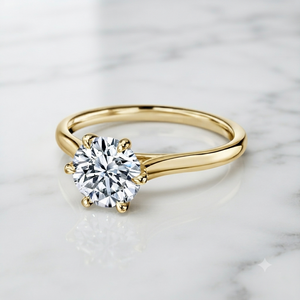 แหวนเพชรทรงบริลเลียนท์ทันสมัย SHRAMAN DIAMOND แหวนหมั้นเพชรทรงโซลิแทร์ชุบทอง 10K ประดับเพชรแบบหนามเตย สำหรับงานแต่งงาน - Product Image 4