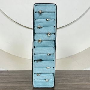 Anillos de joyería de cuero a cuadros mecanizados a mano rectangulares de gran capacidad, pendientes, estuches de almacenamiento, exhibición de joyería, caja de viaje, embalaje - Product Image 6