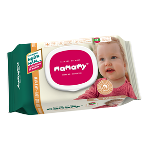 Lingettes humides non tissées 100 pièces, qualité douce pour la peau, pour bébés, hygiène, 200mmx150mm, Nouveau Mamamy Classic, protection sûre contre les érythèmes fessiers - Product Image 1