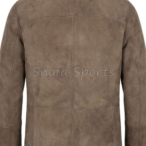 Sherpa Style Luxury Design <b>Men's</b> <b>Shearling</b> Leather <b>Jacket</b> Heavyweight Waterproof Stand Eco-Friendly Vintage Faux Fur <b>Jackets</b> - Product Image 5
