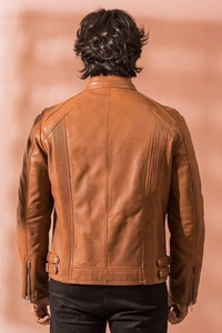 Veste de moto pour hommes en cuir de mouton véritable de haute qualité Stand d'hiver personnalisé Poche décorative High Street Made Pakistan - Product Image 5