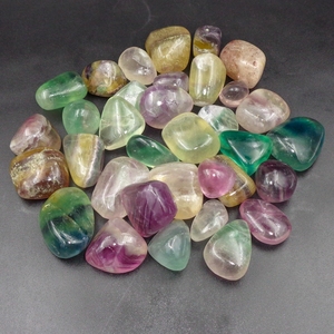 Pierres roulées en fluorite naturelle multicolore, cristal de guérison en fluorite arc-en-ciel pour la méditation Reiki, décoration énergétique, vente en gros - Product Image 2