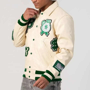 Vestes universitaires personnalisées de qualité supérieure, écologiques, respirantes, en toile, à col montant et boutonnées pour hommes - Product Image 5