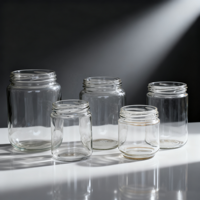 Precio de fábrica 30ml ~ 1000ml contenedores redondos de almacenamiento de boca ancha vacío hermético encurtido comida mermelada tarro de almacenamiento de vidrio con tapa de hojalata