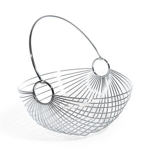 Cesta de Frutas de Metal con Diseño Único, Cesta para Almacenar Frutas, Gancho Pequeño, Acabado Plateado, para Proveedores de Cocina - Product Image 2