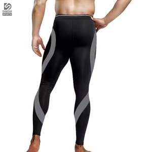 ออกแบบโลโก้ตามสั่ง MOQ ต่ำ กางเกงเลกกิ้งวิ่งผู้ชาย ระบายอากาศ แห้งเร็ว ผ้ายืดสแปนเด็กซ์/โพลีเอสเตอร์ สินค้ามาใหม่ ขายส่ง - Product Image 3