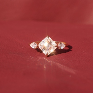 925 Sterling <b>Silver</b> Dark Gray Hexagon Claw Setting Three Stone Moissanite <b>Ring</b> <b>for</b> <b>Men</b> Wedding - Product Image 5