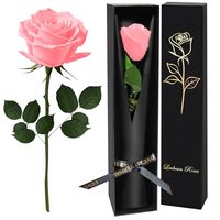 Bunga Mawar Abadi Tunggal Hadiah Mewah untuk Wanita/Pria Ulang Tahun Hari Valentine Pernikahan Ramah Lingkungan Bunga Meja