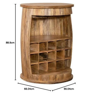 Mueble Bar para Vinos de Madera de Mango Sólida con Acabado Rústico, Perfecto para el Hogar y la Oficina - Product Image 6