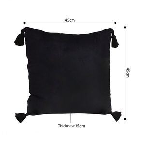45cm Black Vintage Butterfly Velvet Square <b>Throw</b> <b>Pillow</b> with Tassels Decorative Cushion for Sofa Bed and Living Room Decor - Product Image 4