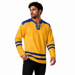 Ropa Deportiva Personalizada para Clubes de Hockey sobre Hielo, Fabricante OEM, 100% Poliéster, Impresión por Transferencia de Calor, Cuello Redondo, Manga Larga, Cordón Ajustable - Product Image 4