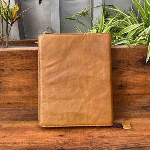 Professional Custom Top Quality Genuine Leather Business Portfolio Bag File <b>Folder</b> <b>A4</b> Document <b>Folder</b> Binder With Card Holder - Product Image 4