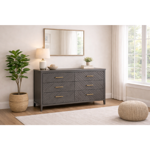 Best Quality Pine Solid Wood Dresser Modern Design <b>6</b> <b>Drawers</b> Eco-Friendly Durable Multi-Purpose Apartment Bedroom Living Room - Product Image 3