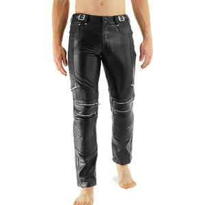 Pantalones de Cuero Lisos para Hombre, Más Vendidos, Cintura Media, Estilo Urbano, Logotipo Personalizado, Corte Recto, con Función Antiarrugas - Product Image 1