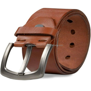 Ceinture décontractée en cuir pour hommes pleine fleur de couleurs vives faites à la main classiques tailles et conceptions personnalisées avec boucle ardillon en laiton plaqué argent - Product Image 3