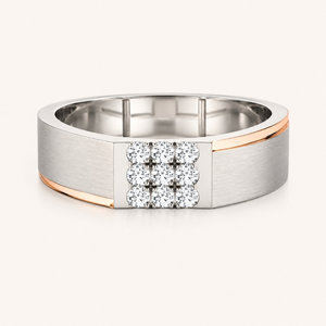 Anillo de compromiso de diamantes para hombre de 0.30 TCW |   Anillo de Oro Blanco de 14K con Diamantes de Corte Brillante, Anillo de Aniversario, Joyería Fina - Product Image 1
