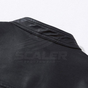 Veste d'hiver en cuir pour homme, tendance et décontractée, coupe-vent, respirante, texture lisse, coutures renforcées, longue, vente directe usine - Product Image 4