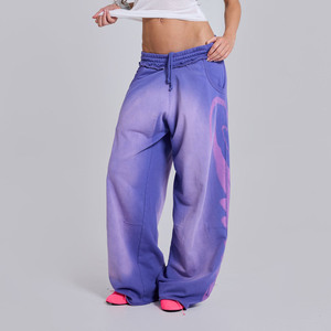 Pantalones Deportivos Personalizados para Mujer, de Poliéster y Algodón, Casuales, de Pierna Ancha, con Estampado Gráfico Personalizado, Ropa de Moda - Product Image 3