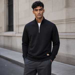 Sudadera Térmica Ligera Personalizada para Hombre con Cierre de Cremallera de un Cuarto y Cuello Alto para Uso Casual y al Aire Libre - Product Image 2