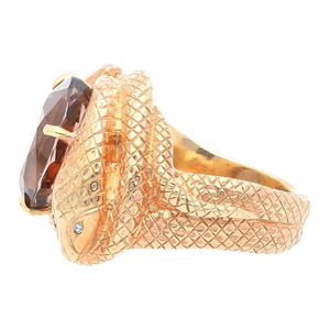 Rose Gold Plated Alloy Gemstone <b>Ring</b> with Oval Diamond Natural Stone Prong Setting IGI Certified Vintage Women's Fashion <b>Ring</b> - Product Image 4