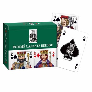 King <b>Cards</b> German Romme <b>Card</b> Game Double <b>Playing</b> <b>Card</b> Decks Smooth Finish Water-Based Overprint Varnish 310gsm Black Core <b>Cards</b> - Product Image 1