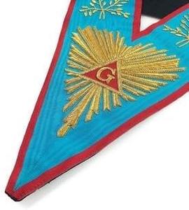 Collier d'officier maçonnique Memphis Misraim, Maître Maçon Vénérable – Régalia brodée à la main - Product Image 5