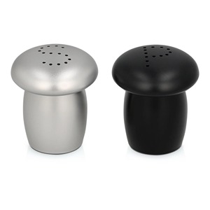 Juego de salero y pimentero metálicos multicolor, sencillos, para uso en la cocina, para mantener las especias básicas a mano mientras cocina y sirve. - Product Image 1