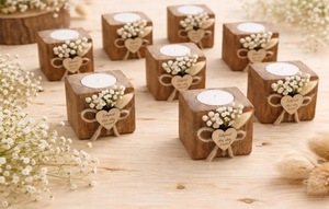 Wood <b>Tea</b> <b>Light</b> Holder Set Round Handmade Candle Holder for Home Decoration - Product Image 1