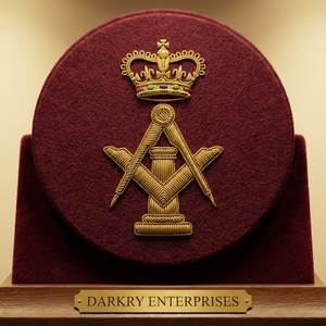 Custom Design Handmade Bullion Wire Star Wreath Badge Gold Embroidery Masonic Regalia Crest <b>Maker</b> Crafting Service - Product Image 6