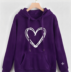 Sudadera con Capucha Gris para Mujer, Marca White Bird Express, Estilo Casual, Manga Larga, con Cordón Ajustable y Bolsillo Tipo Canguro, 100% Algodón - Product Image 5