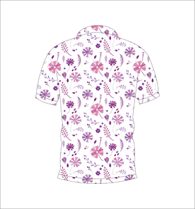 Custom <b>White</b> Purple Floral Print <b>Polo</b> Shirt Short Sleeve Breathable Casual Golf Uniform T Shirt for Men - Product Image 5