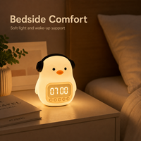 Réveil avec veilleuse LED en silicone rechargeable