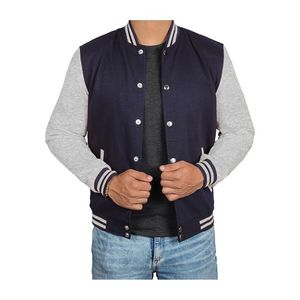 New Men's Women's University Varsity Jacket Baseball Uniforms All Match Sports Streetwear <b>Top</b> with Zipper Closure - Product Image 2