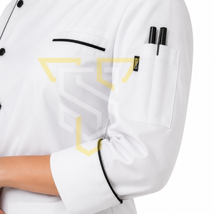 Uniforme de chef unisexe moderne, vêtements de travail respirants pour la cuisine, ensemble pour le personnel des restaurants, des hôtels et de la restauration - Product Image 6
