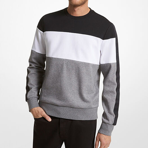 เสื้อสเวตเชิ้ตคอกลมแบบมีโลโก้สั่งทำพิเศษ ผ้าฟลีซขายส่ง สีตัดกันสามเฉดสี สำหรับผู้ชาย - Product Image 5