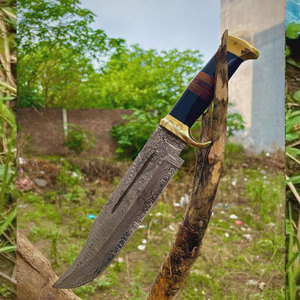 High Quality Carbon Steel <b>Leather</b> Handle Sharp Outdoor Folding Pocket Knife Utility Camping OEM - Product Image 3