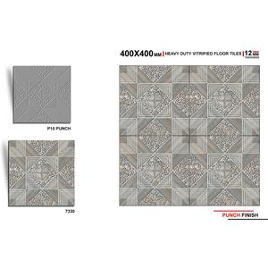 Export Quality 40x40cm Embossed Rustic Matte Porcelain Parking Tiles-9mm Non-Slip Digital Outdoor Floor Firebrick Hall Mall - Product Image 1