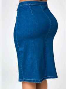 Falda Vaquera de Mujer, Estilo Moderno, Alta Calidad, Transpirable, Secado Rápido, Cintura Regular, Casual, Recta, Mini, Lavado a la Piedra, Estampado Vintage - Product Image 5