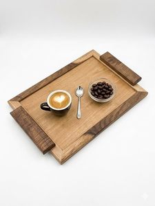 Bandeja Rectangular de Madera Hecha a Mano, Pulida, Decorativa, Multifuncional, con Patrón Abstracto Sólido, para Aniversario, Frutas - Product Image 2
